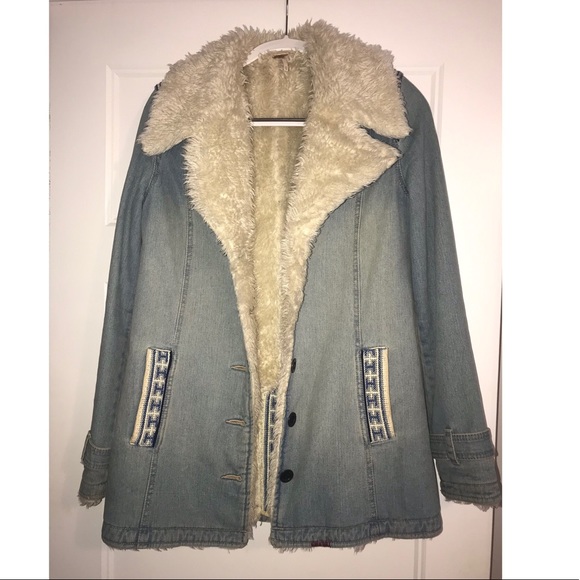 Free People Jackets & Blazers - Free People Sherpa Denim Jacket